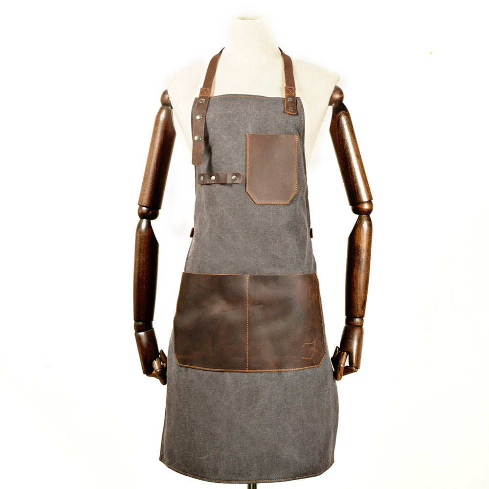 Durable Fashon Canvas Leather Working Apron 6156-Leather Apron-Free Shipping Leatheretro