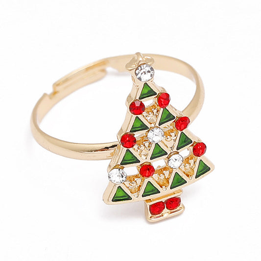 Merry Christmas Design Rings for Kids&Adult-Rings-E1157-1-Open-end-Free Shipping Leatheretro