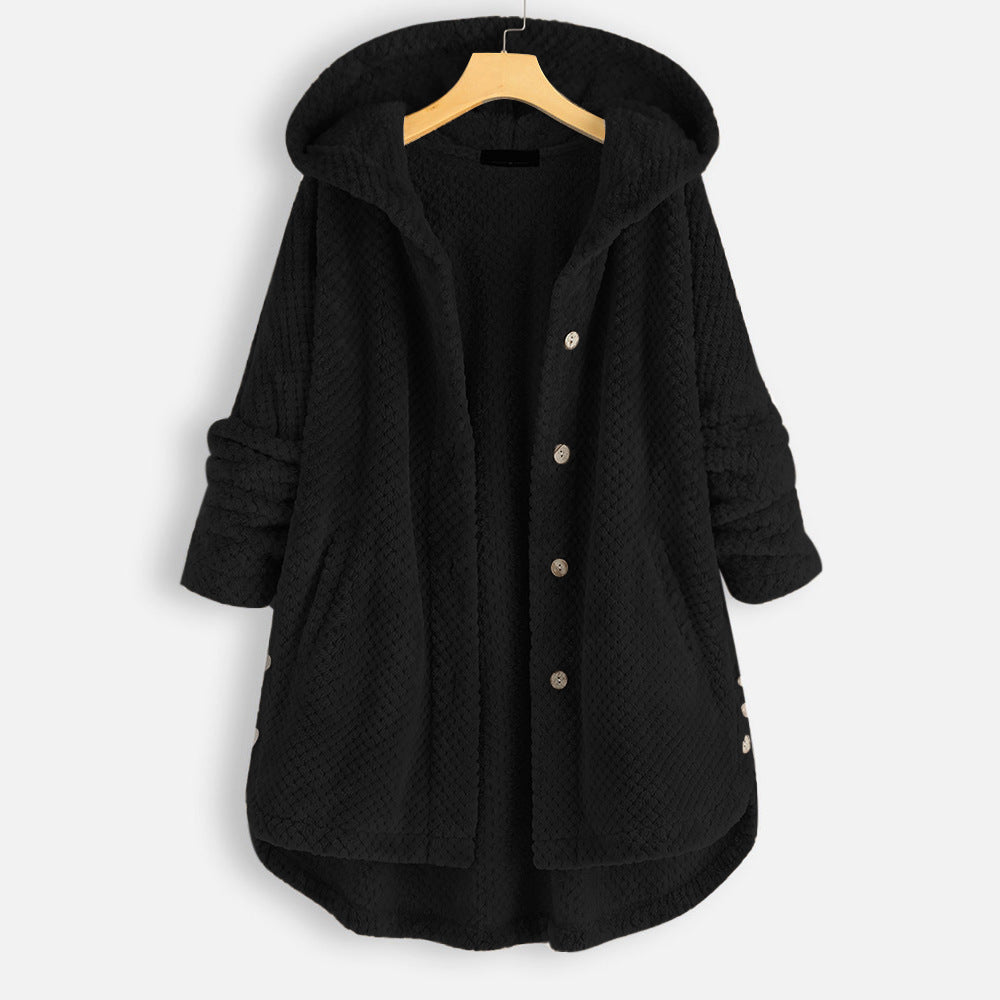 Casual Women Velvet Puls Sizes Hoodies Overcoat-Outerwear-Black-S-Free Shipping Leatheretro