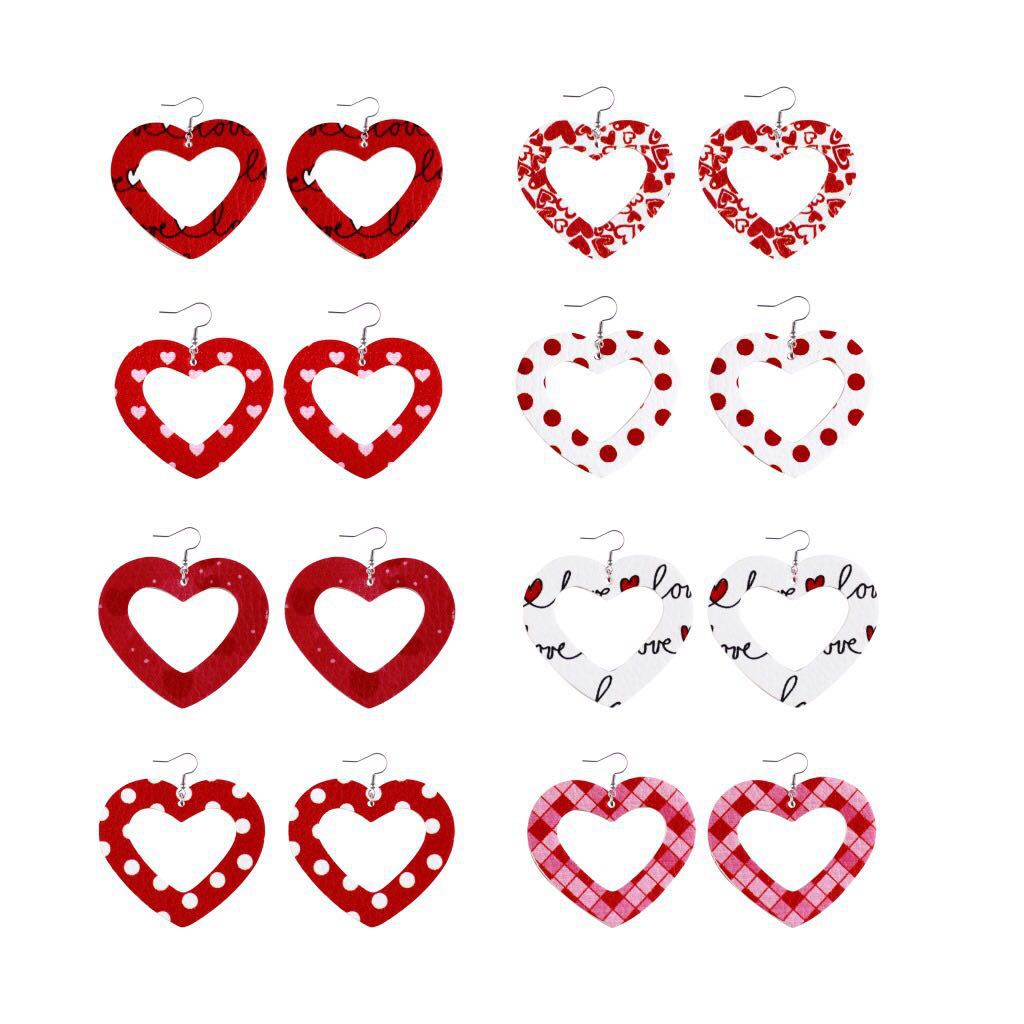 Sweetheart Design Pu Leather Earrings for Women 3pcs/Set-Earrings-3pcs/Set-Free Shipping Leatheretro