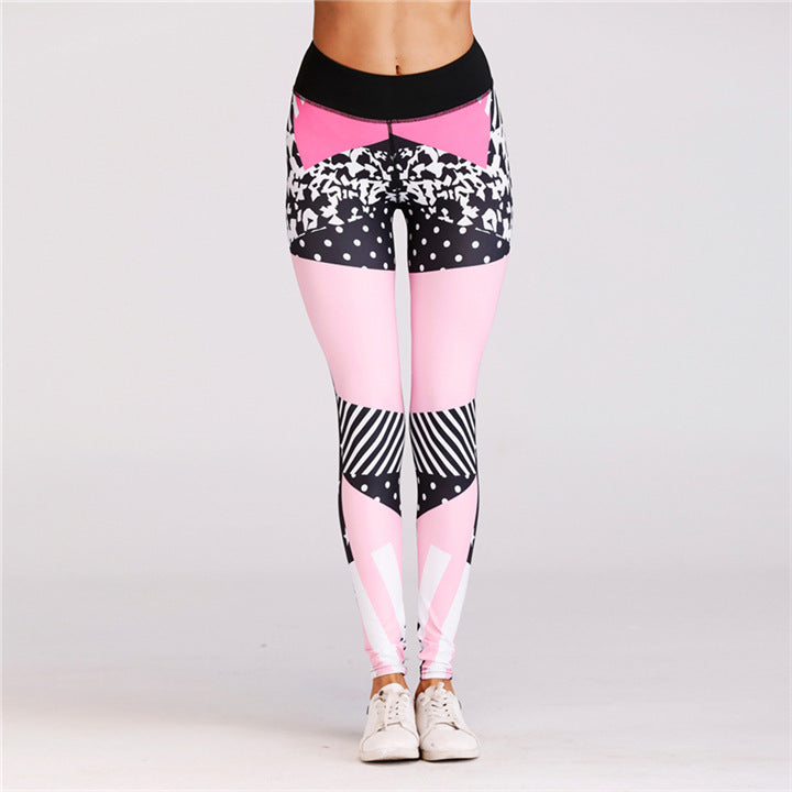 Pink Leopard Print Yoga Leggings for Women-Leggings-The same as picture-S-Free Shipping Leatheretro