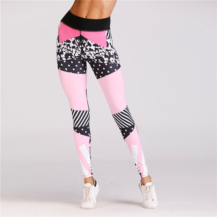 Pink Leopard Print Yoga Leggings for Women-Leggings-The same as picture-S-Free Shipping Leatheretro