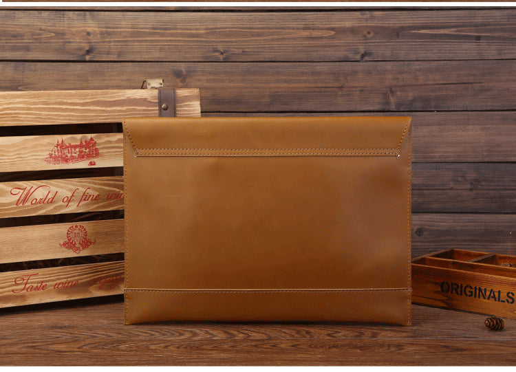 Vintage Leather A4 Sized Portfolio Bag 0067-Leateher Portfolio-Coffee-Free Shipping Leatheretro