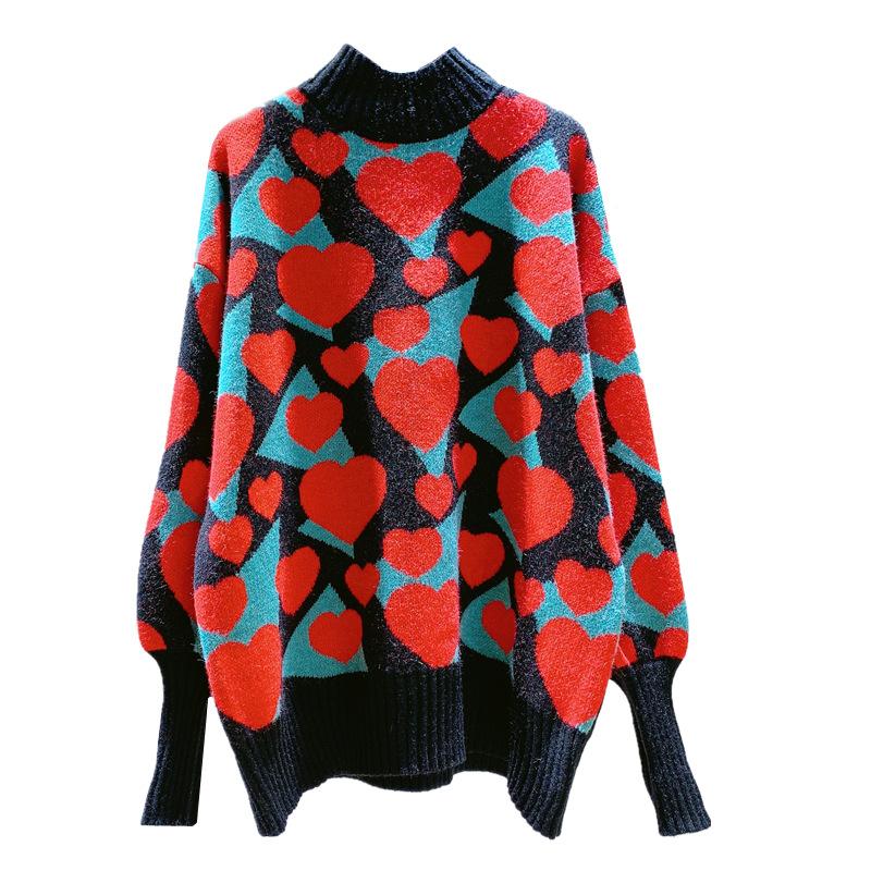 Women High Neck Sweetheart Cozy Knitting Sweaters-Shirts & Tops-Black-One Size-Free Shipping Leatheretro
