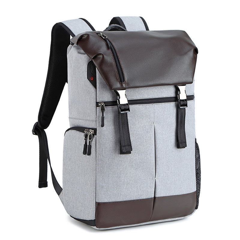 2 In 1 Large Storage Laoptop Bag and Backpack for Camera C3081-Backpacks-Light Gray-Free Shipping Leatheretro