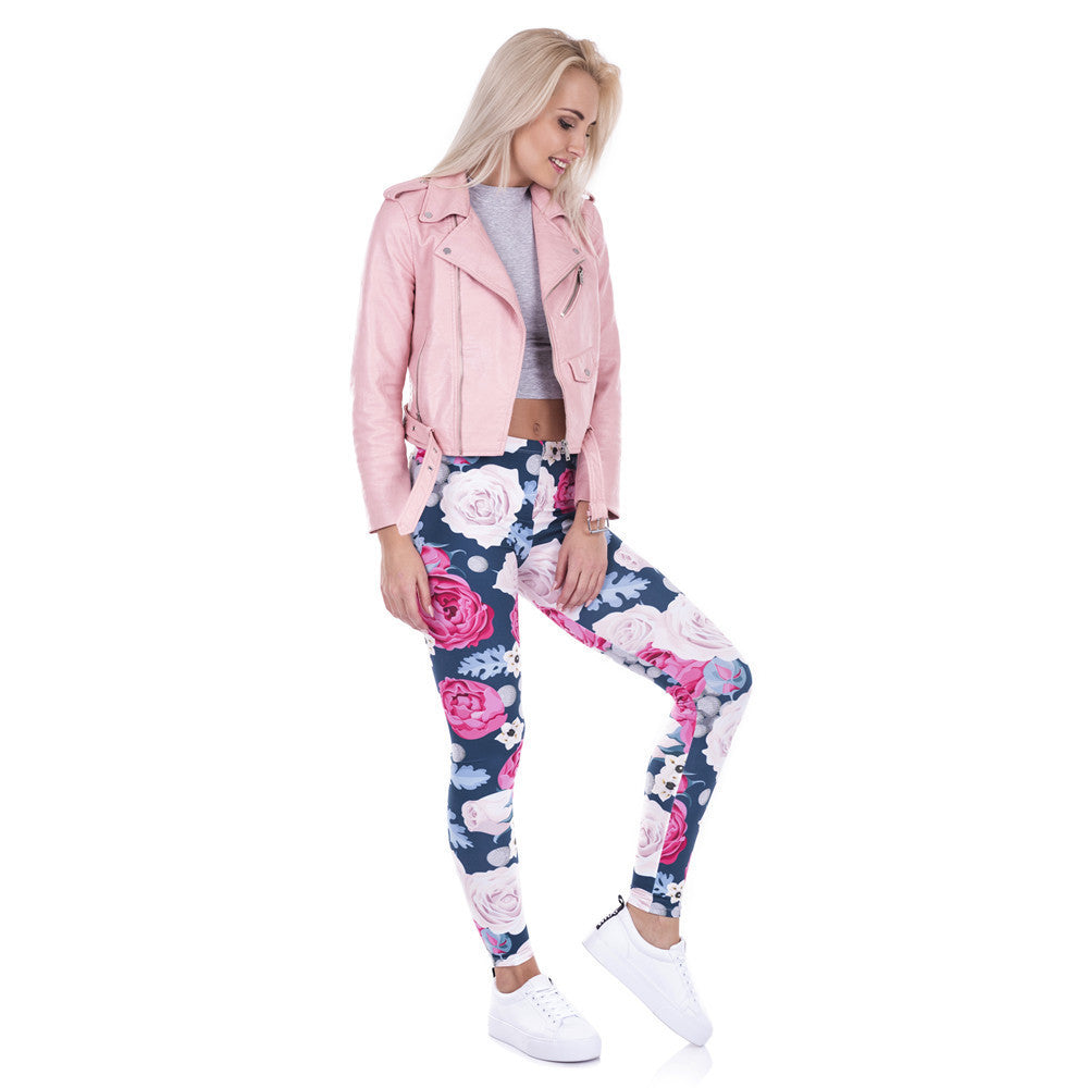 Sexy Floral Print Yoga Leggings for Women-The same as picture-S-Free Shipping Leatheretro