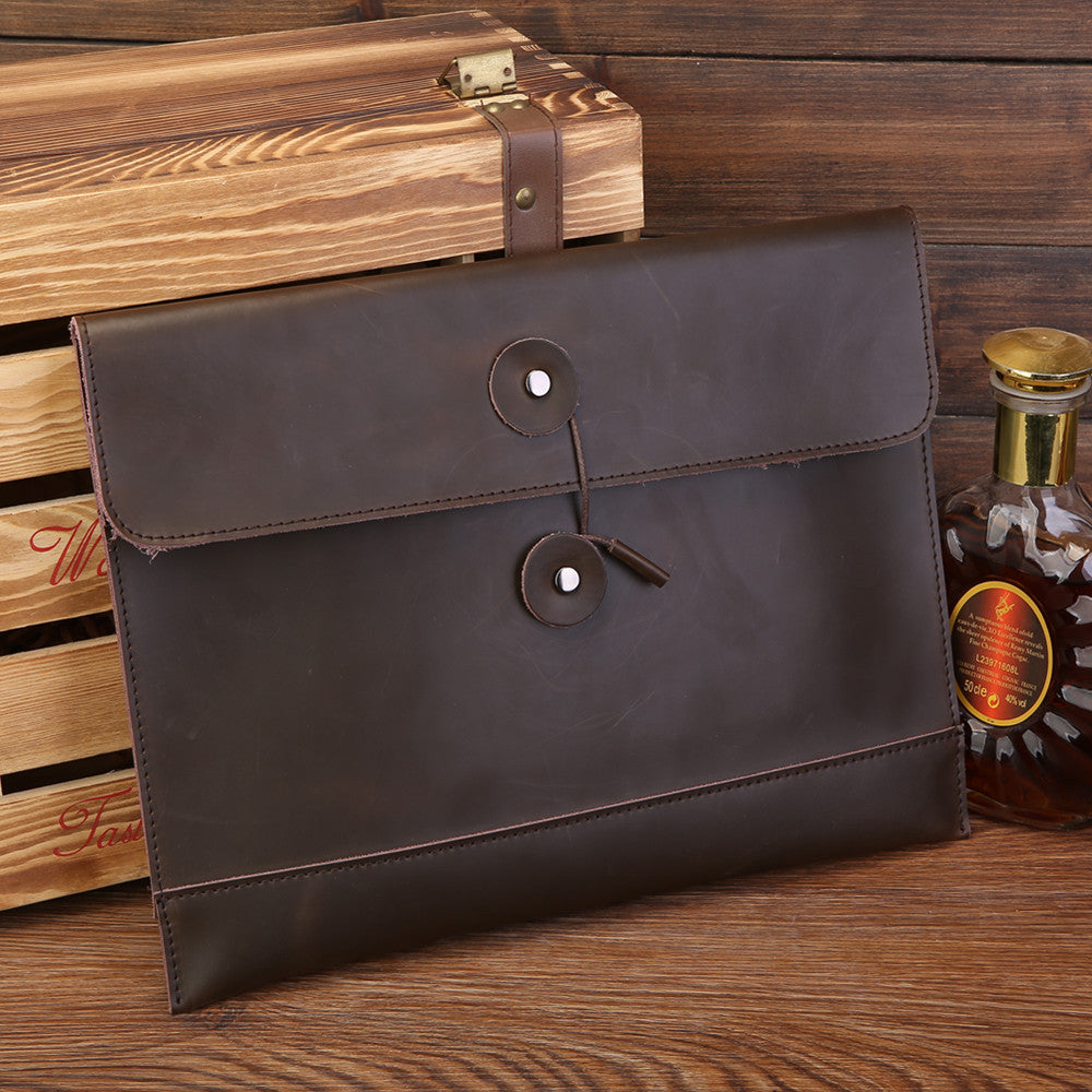 Vintage Leather A4 Sized Portfolio Bag 0067-Leateher Portfolio-Coffee-Free Shipping Leatheretro