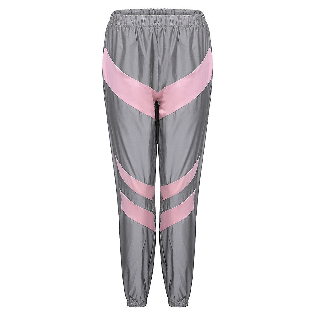 Summer Reflective Two Pieces Sportswear for Women-Activewear-Pink-S-Free Shipping Leatheretro