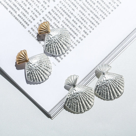 Women Fashion Irregular Fan Shape Earrings-Earrings-A-Free Shipping Leatheretro