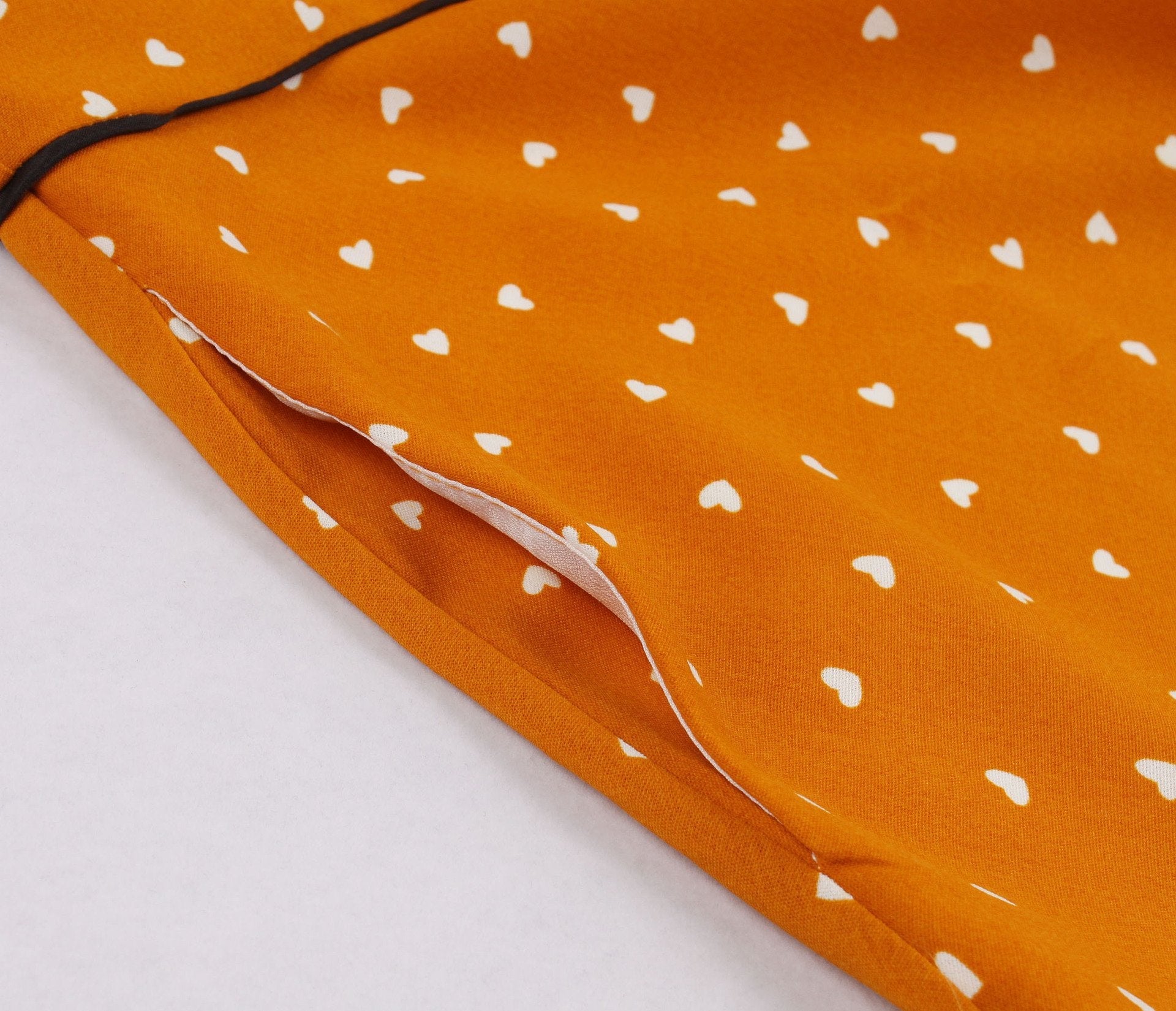Classy Vintage Short Sleeves Dot Dresses-Vintage Dresses-Orange-S-Free Shipping Leatheretro