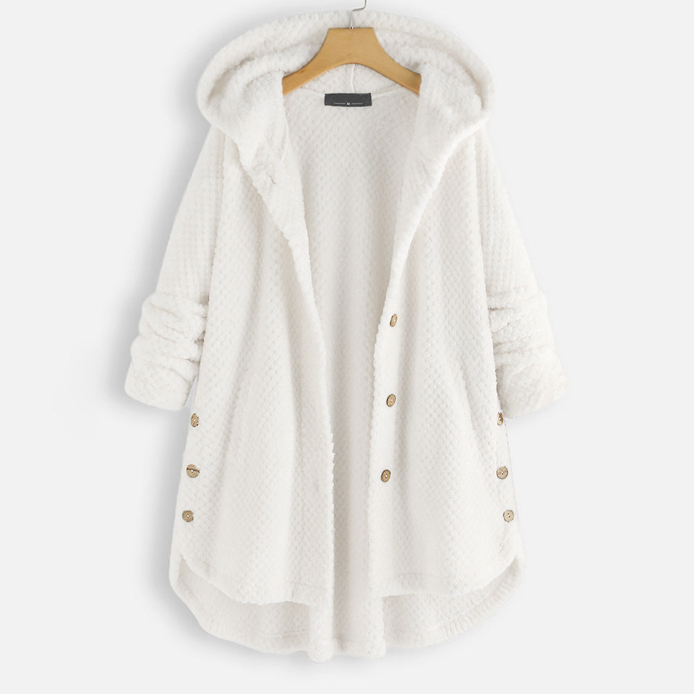 Casual Women Velvet Puls Sizes Hoodies Overcoat-Outerwear-White-S-Free Shipping Leatheretro