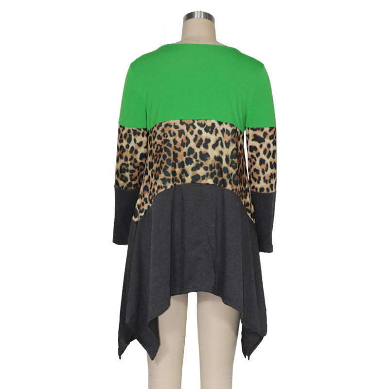 Women Round Neck Leopard Long Sleeves Sweaters-Sweaters-Yellow-S-Free Shipping Leatheretro