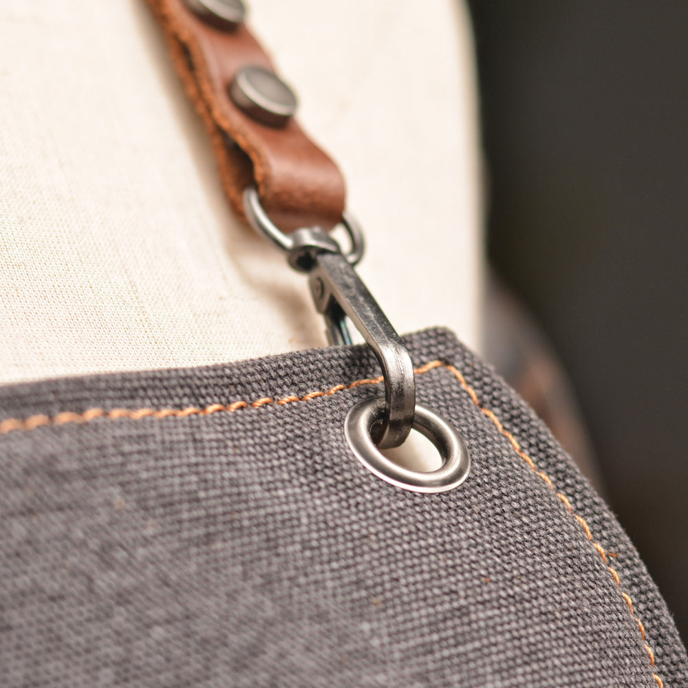 Multi Functional Durable Leather Canvas Apron 6159-Canvas Aprons-Free Shipping Leatheretro
