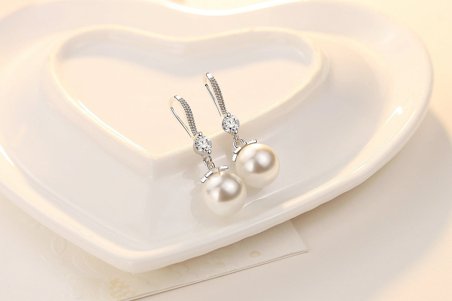 Fashion Floral Beaded Pearl Sterling Silver Fish Hook Earrings-Earrings-10mm Beaded Pearl-Free Shipping Leatheretro