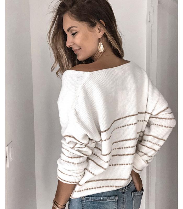 Plus Size Leisure Sweaters-Sweater&Hoodies-White-S-Free Shipping Leatheretro