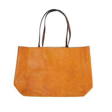 Handmade Cowhide Veg Tanned Leather Tote Handbags-Handbag & Wallet Accessories-Brown-Free Shipping Leatheretro