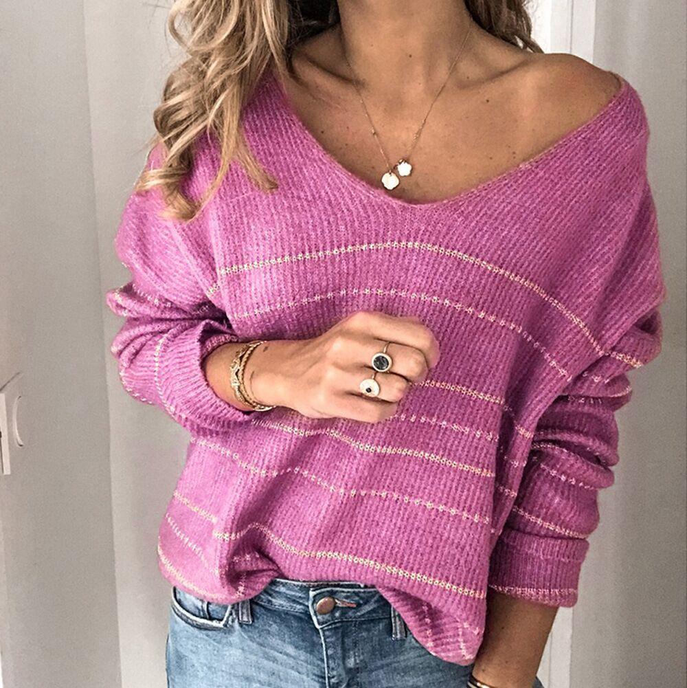 Plus Size Leisure Sweaters-Sweater&Hoodies-Purple-S-Free Shipping Leatheretro