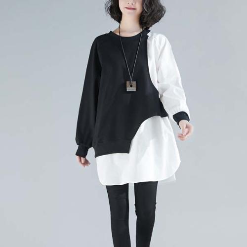 Women Irregular Black&White Cozy Dresses-Mini Dresses-The same as pciture-L-Free Shipping Leatheretro