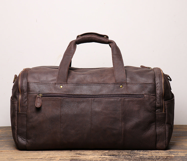 Men's Leather Duffle Bags for Travelling L1219-1-Leather Duffle Bags-Apricot-Free Shipping Leatheretro