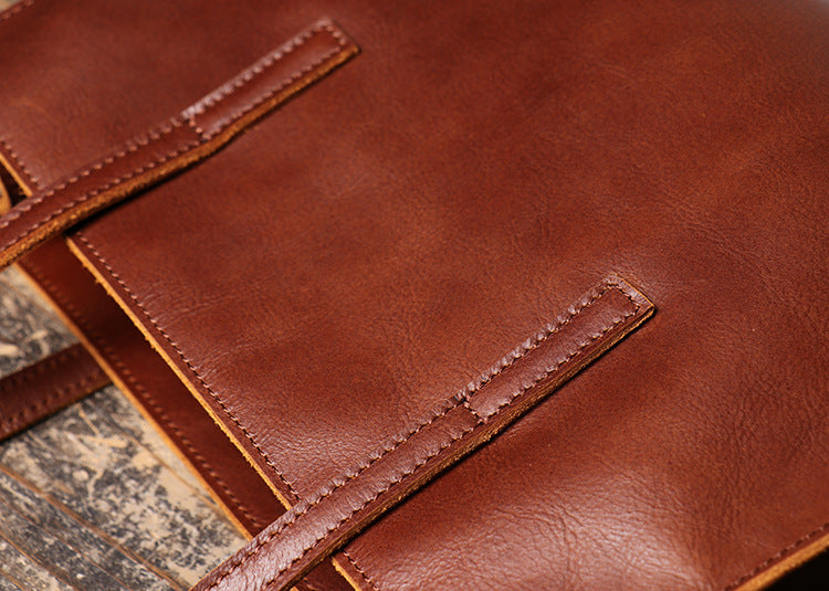 Vintage Women Leather Small Square Handbags L9017-Brown-Free Shipping Leatheretro