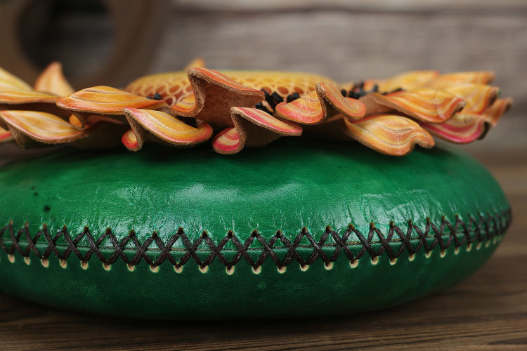 LOvely Sunflower Crossbody Leather Bags for Girls 901-Leather Handbags for Women-Green-Free Shipping Leatheretro