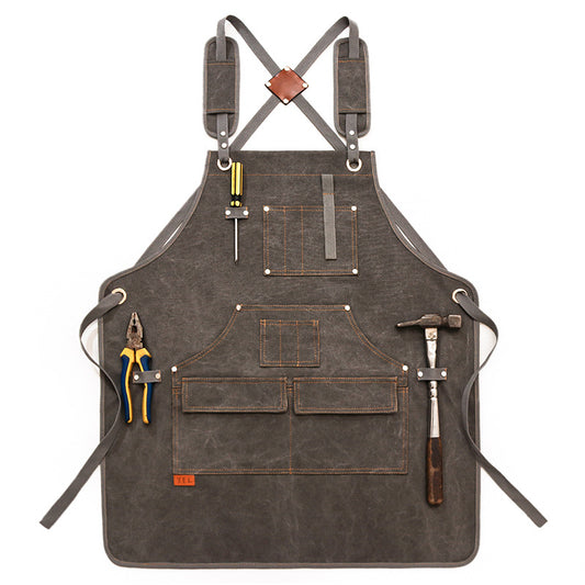 Heavy Duty Rugged Canvas Aprons for Workman P238-Canvas Aprons-Gray-Free Shipping Leatheretro