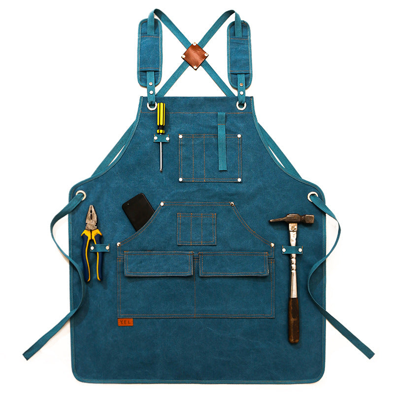 Heavy Duty Rugged Canvas Aprons for Workman P238-Canvas Aprons-Gray-Free Shipping Leatheretro