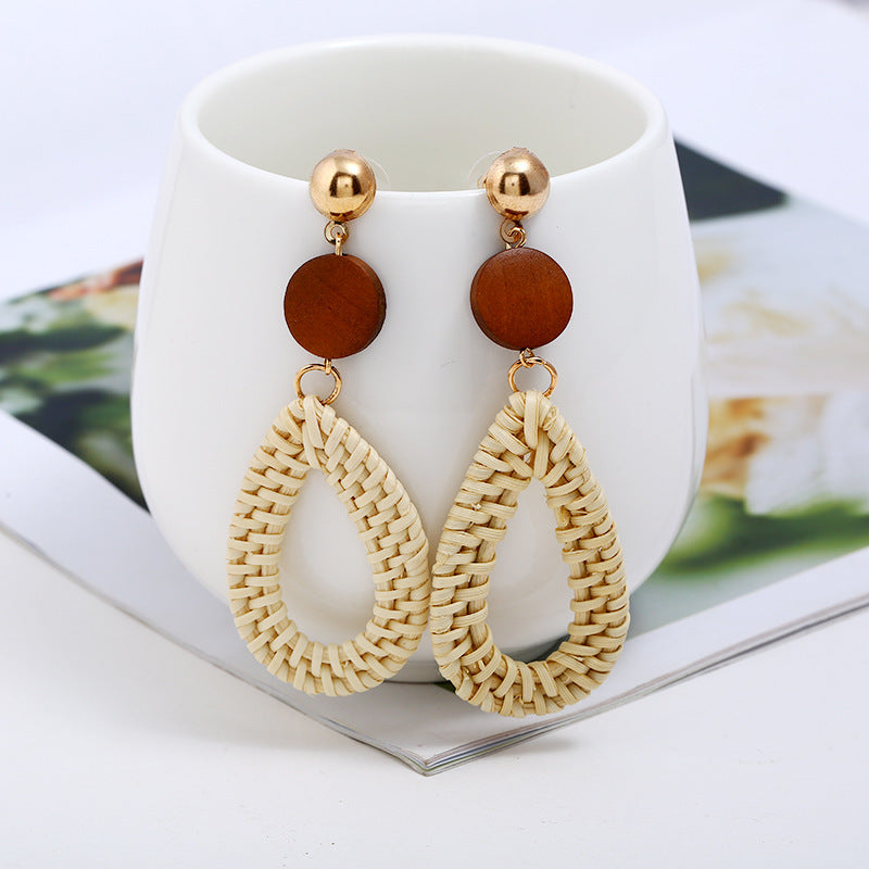 Vintage Boho Hanmade Woven Earrings for Women-Earrings-A-Free Shipping Leatheretro