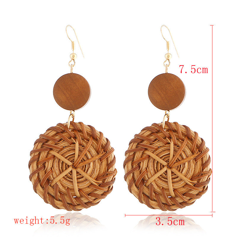 Vintage Boho Hanmade Woven Earrings for Women-Earrings-L-Free Shipping Leatheretro