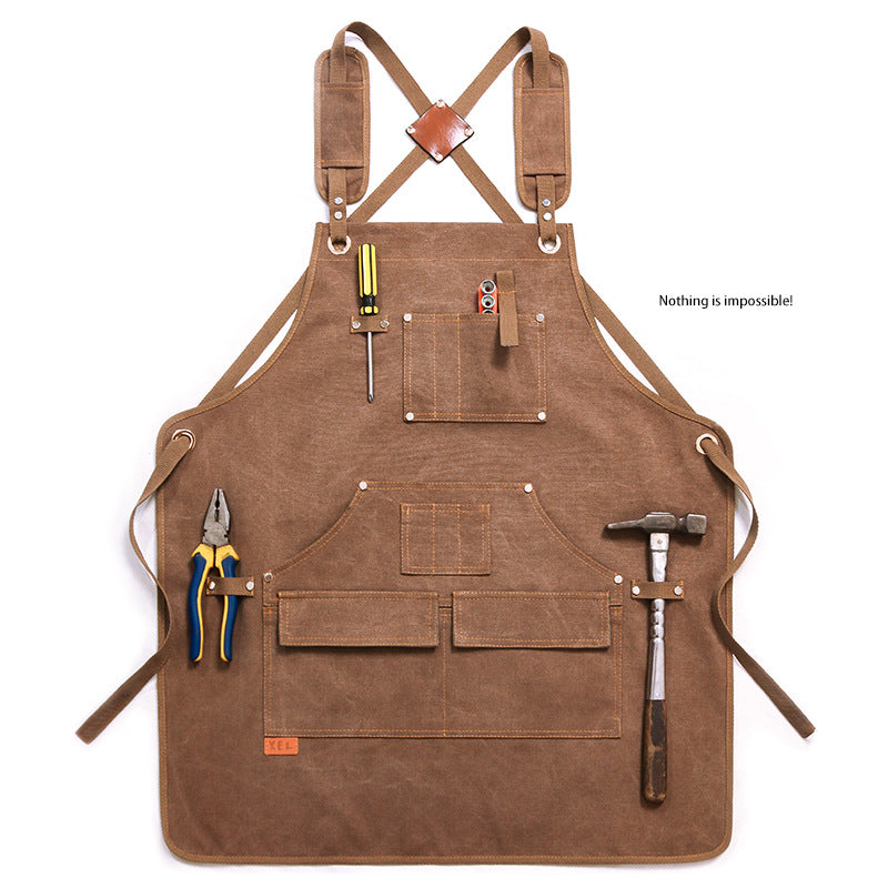 Heavy Duty Rugged Canvas Aprons for Workman P238-Canvas Aprons-Gray-Free Shipping Leatheretro