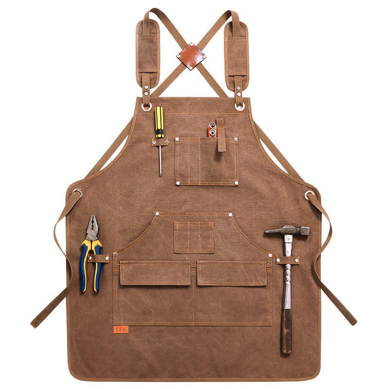 Heavy Duty Rugged Canvas Aprons for Workman P238-Canvas Aprons-Gray-Free Shipping Leatheretro