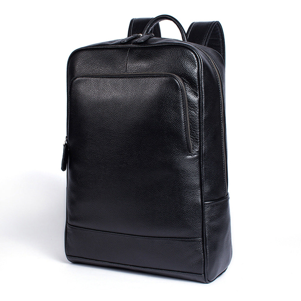Genuine Cowhide Leather Business Backpack for Men 8110-Leather Backpack-Black-Free Shipping Leatheretro