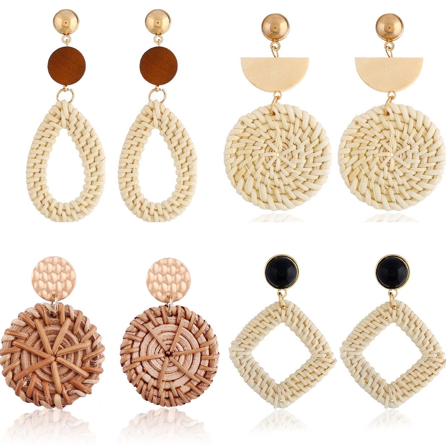 Vintage Boho Hanmade Woven Earrings for Women-Earrings-Sets-1/4pcs-Free Shipping Leatheretro