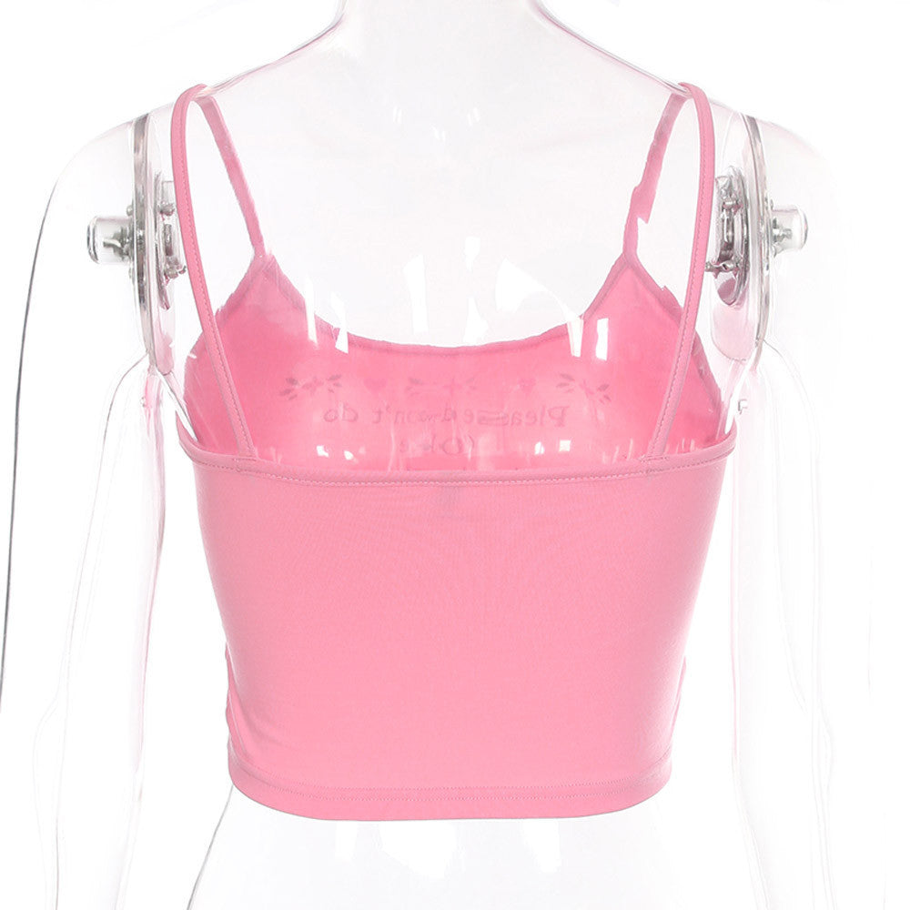 Cute Sexy Letter Design Strapless Crop Tops-Shirts & Tops-Pink-S-Free Shipping Leatheretro