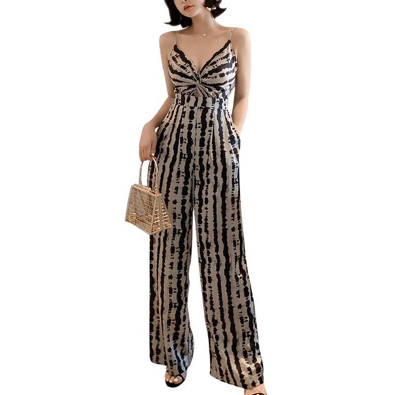 Sexy V-neck Sleeveless Leopard Loose Jumpsuits-One Piece Suits-The same as picture-S-Free Shipping Leatheretro