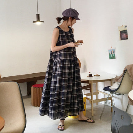 Vintage Summer A Line Sleeveless Long Dresses-Dresses-The same as picture-S-Free Shipping Leatheretro