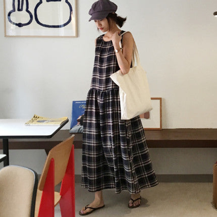 Vintage Summer A Line Sleeveless Long Dresses-Dresses-The same as picture-S-Free Shipping Leatheretro