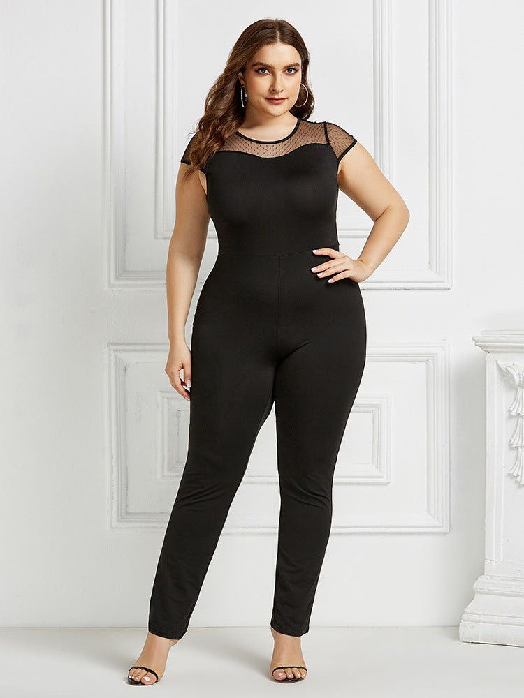 Sexy Plus Sizes Jumpsuits & Rompers-Suits-Black-L-Free Shipping Leatheretro