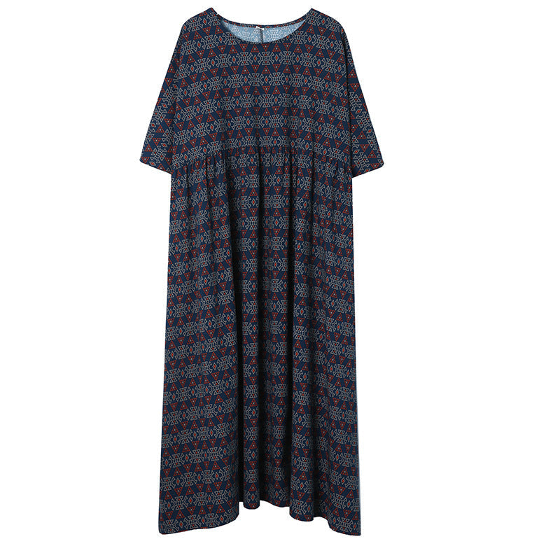 Vintage Linen Plus Sizes Summer Long Maxi Dresses-Dresses-Khaki-One Size-Free Shipping Leatheretro