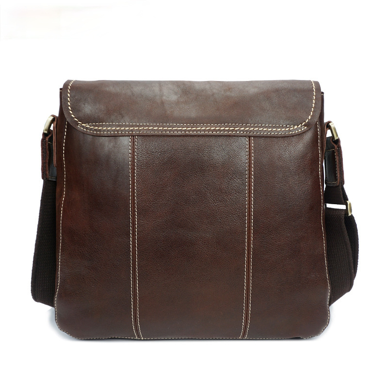 Handmade Oil Wax Leather Crossbody Men's Bag 8069-Leather bags for men-Brown-Free Shipping Leatheretro