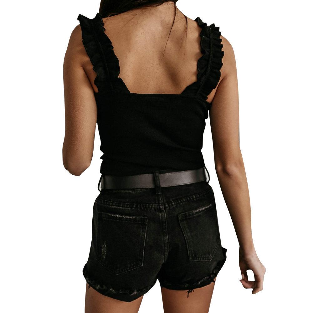 Sexy Off The Shoulder Slim Women Tank Tops-Shirts & Tops-Black-S-Free Shipping Leatheretro