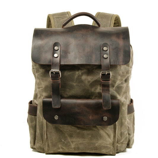 Leisure Water Proof Outdoor Canvas Backpack 8064-Backpacks-Army Green-Free Shipping Leatheretro