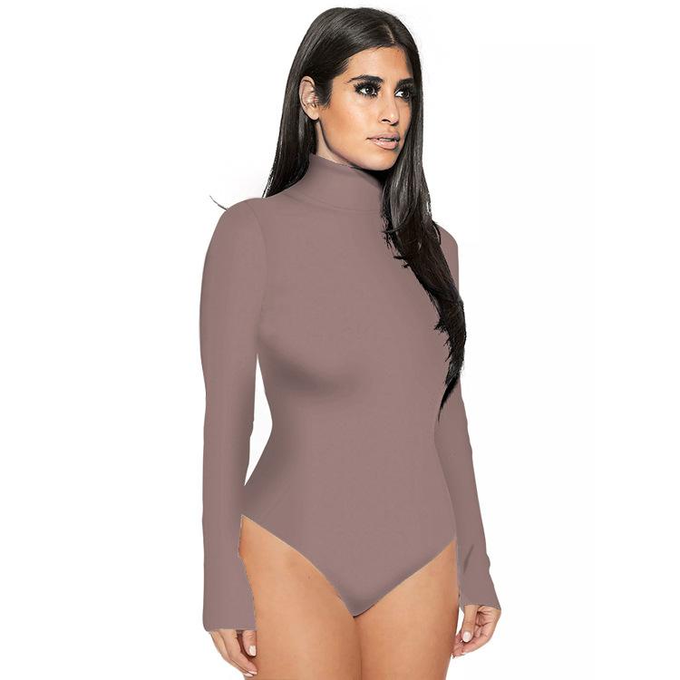 Sexy Long Sleeves Basic Jumpsuits-Jumpsuits & Rompers-Apricot-S-Free Shipping Leatheretro