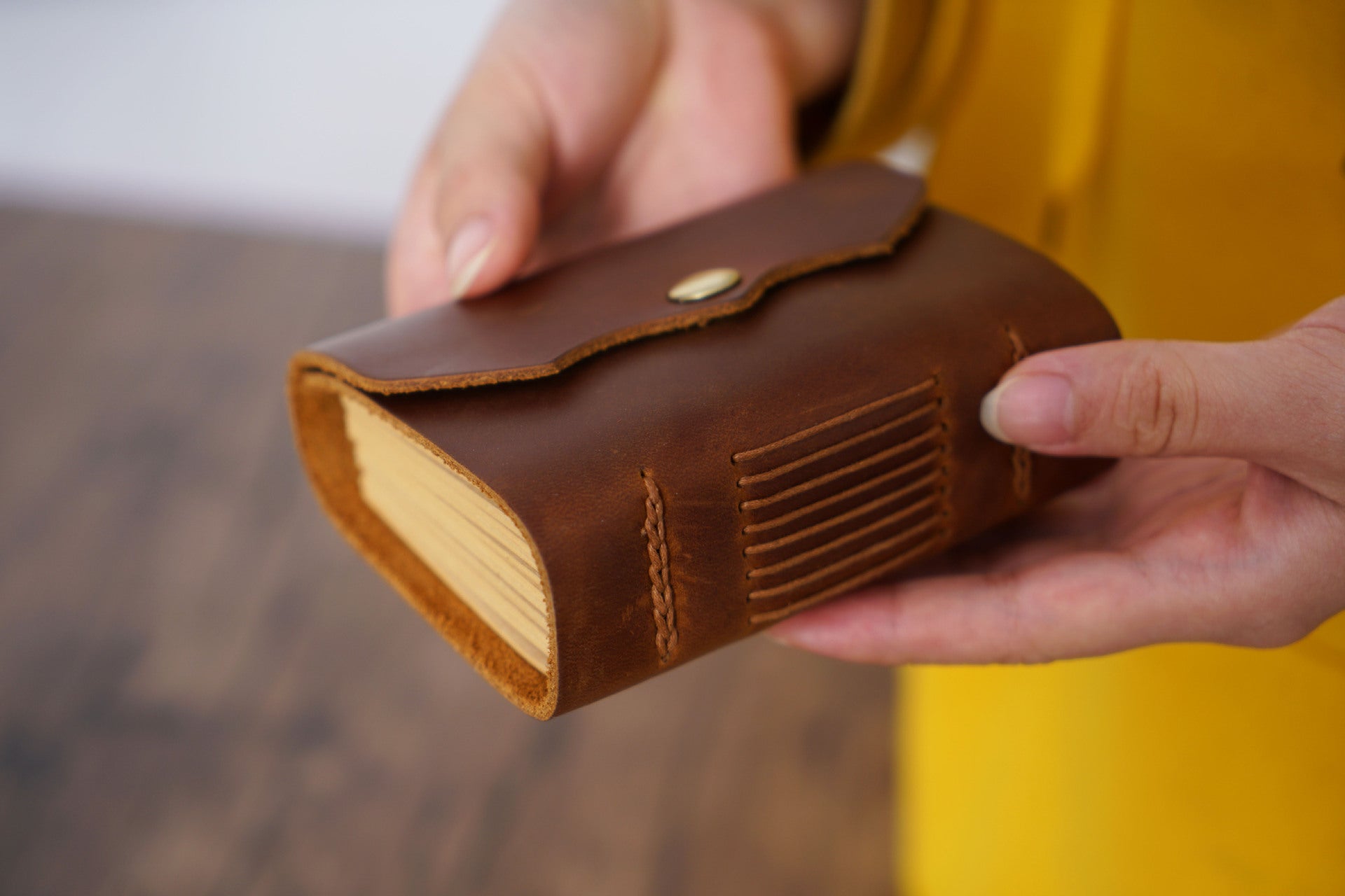 Vintage Handmade Leather Pocket Notebook P556-Notebooks & Notepads-Brown-Free Shipping Leatheretro