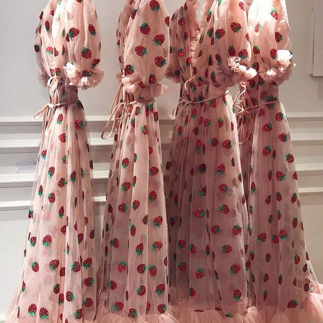 Sweet Puff Sleeves Strawberry Plus Sizes Summer Dresses-Dresses-Pink-S-Free Shipping Leatheretro