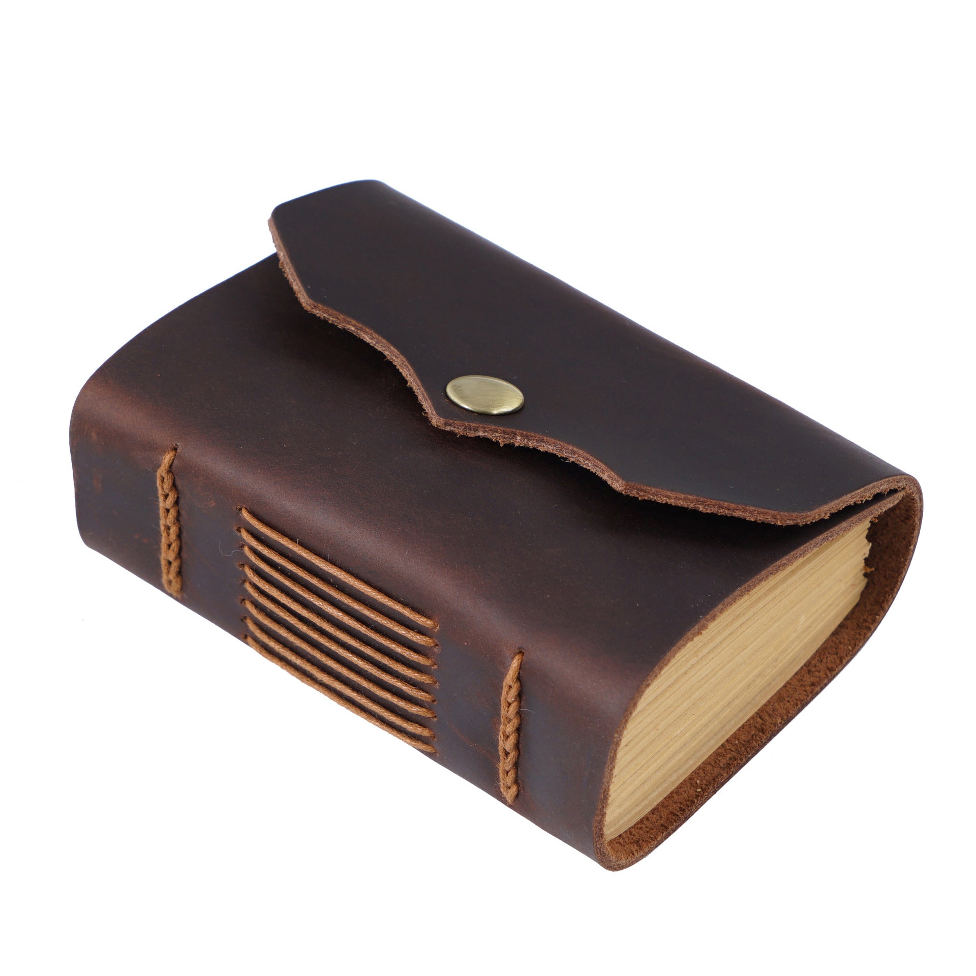 Vintage Handmade Leather Pocket Notebook P556-Notebooks & Notepads-Brown-Free Shipping Leatheretro