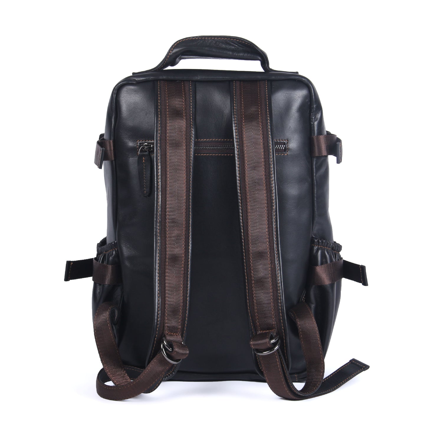 Casual Cowhide Leather Laptop Backpack for Traveling 2006-Backpack-Black-Free Shipping Leatheretro