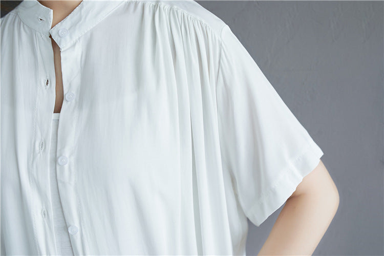 Summer Plus Sizes Long Shirt Dresses-Dresses-Black-One Size-Free Shipping Leatheretro