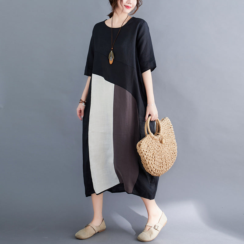 Casual Linen Plus Sizes Summer Women Cozy Dresses-Dresses-The Same as picture-L-Free Shipping Leatheretro