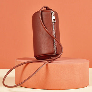 Cute Samll Simple Leather Shoulder Bucket Bags 9815-Leather Bags for Women-Green-Free Shipping Leatheretro